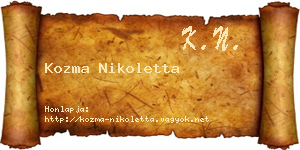 Kozma Nikoletta névjegykártya