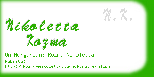 nikoletta kozma business card